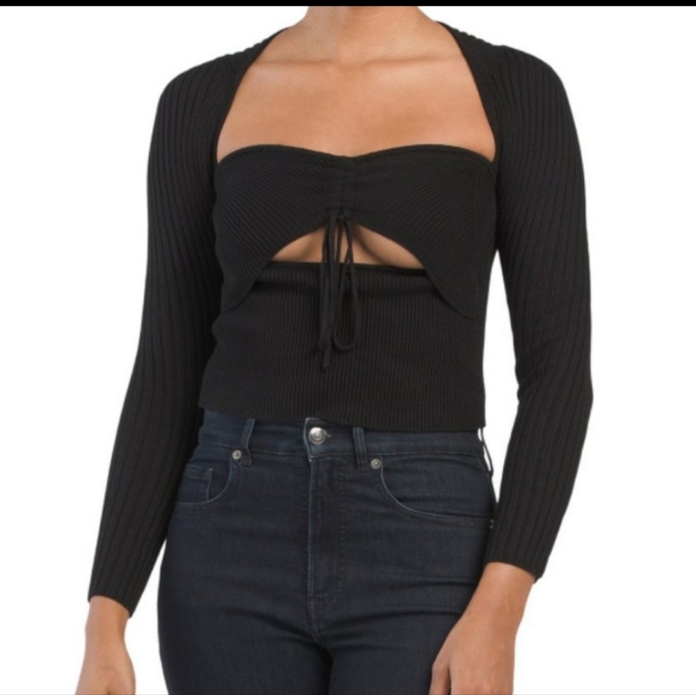 🔥NWT ASTR Cortana Cinched Front Cutout Sweater, XS